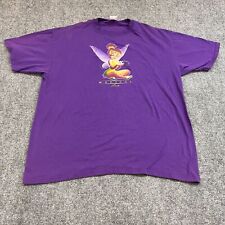 Vintage Disney Tinkerbell T-Shirt Size 2XL Purple Graphic Cotton Cartoon Mens picture