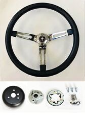1970-1977 Mustang Black on Chrome Steering Wheel 13 1/2