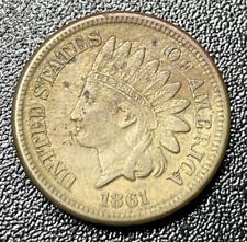1861 CN Indian Head Cent VF Details Very Fine Scratches Great Type Coin picture