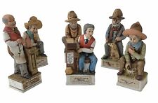Lionstone Old West Empty Mini Decanters Lot 6 Bartender Lucky Buck Lonely Luke picture