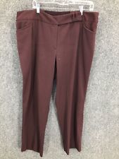 Lane Bryant Pants Womens 18 Maroon Flat Front Pull On Dress Trousers picture