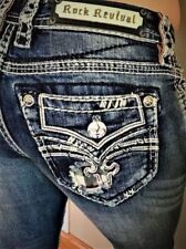 NWT New Womens Rock Revival Raven Skinny Denim Jeans 25 26 27 28 29 30 31 32 34 picture