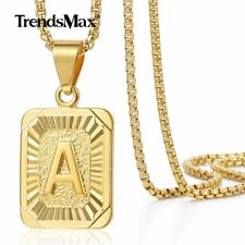 14K Gold Plated Initial Letter A-Z Pendant Necklace Choker Jewelry 16-22