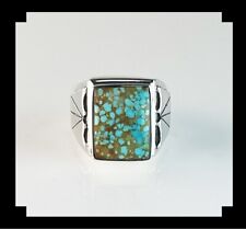 Navajo Style Sterling and # 8 Turquoise Men's Ring Size 13 picture