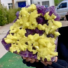 10.29LB Minerals ** LARGE NATIVE SULPHUR OnMATRIX Sicily With+amethyst Crystal picture