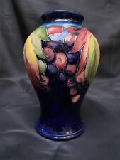 Antique Moorcroft Art Pottery Vase Leaf Berry Cobalt 6.25