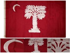 3x5 Embroidered Sewn South Carolina Big Red SC 100% Cotton Flag 3'x5' picture