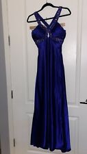 Vintage Betsy Adams Dress Prom Formal Deep Purple Rain Crystals Sequin Detail 10 picture