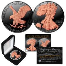 2024 BLACK RUTHENIUM 1 Troy OZ American Silver Eagle ASE Coin - 24K ROSE GOLD picture