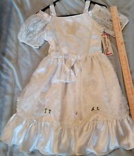 VINTAGE Rare EXCLUSIVELY FOR PRINCESS ANN WHITE  LACE  BEADED GIRLS DRESS SZ 8  picture