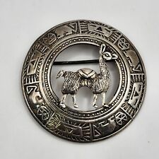 Vintage Sterling Silver Llama Brooch Peruvian 925 picture