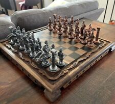 Chess Set Pegasus Antique Chess Pieces Hand Carved Vintage Chess Board Gift Idea picture