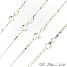 925 Sterling Silver BOX Chain Necklace All Sizes Stamped .925 Italy picture