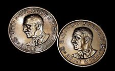 2 - RARE GERMAN 1933 THIRD REICH ADOLF HITLER .900 SILVER PROPAGANDA MEDAL COINS picture