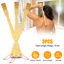 3 PCS Natural Bamboo Back Scratcher Long Reach Pick Itch Relief Tool Portable picture