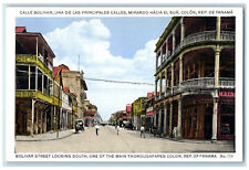 1926 Business Section Bolivar Street Looking South Rep of Panama Postcard picture
