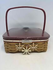 Longaberger Basket 2009 Christmas  Cookie Holiday Liner Protector Lid Charm NEW picture