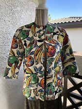 Vintage Marshall Field & Company Cotton Color Tropical Fruit Lady Jacket Italy picture