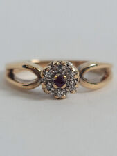 Antique Spilt Shank Halo Wedding Ring 14K Yellow Gold Over 2.2 Ct Simulated Ruby picture