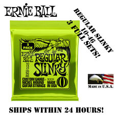 **3 SETS ERNIE BALL 2221 REGULAR SLINKY ELECTRIC GUITAR STRINGS 10-46** picture