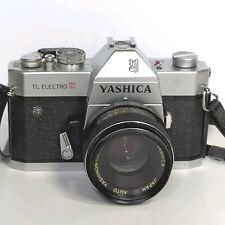 Vtg Yashica TL Electro X SLR Film Camera 50mm with Lens 1:1-7 Leather Case Works picture