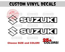 2x SUZUKI with Logo Outline Decals SUZUKI Sticker (1 set) Helmet Bike Motorcycle picture