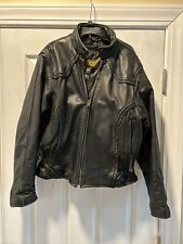vintage hudson leather Motorcycle Black Leather Jacket Braided Leather picture
