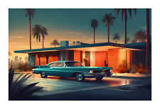 1960s Mid Century Modern Palm Springs Art Print aa14 picture