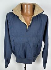 Vintage 80s COLUMBIA Pullover Jacket MENS M 1/4 Zip Windbreaker Navy Blue Raglan picture