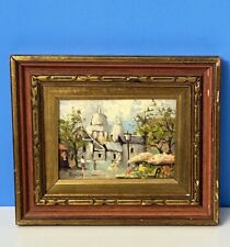 Vintage Original Oil On Board By WALTER BLESH Impressionism City Scape 9.5x11” picture