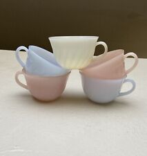 Fire King Swirl Cups Pink Blue Ivory picture