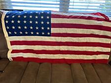 Vintage WW1 & WW2 Old 48 Star US American Flag 3x5 Sewn Stripes Dettras picture