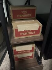 SEALED Bank Box 50 Rolls of Pennies $25 FV Unopened Unsearched  picture
