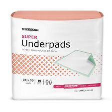 100 McKesson Moderate Absorbency Disposable Adult Bed Pad Underpads 30x30