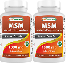2 Pack Best Naturals MSM 1000 mg 180 Capsules picture