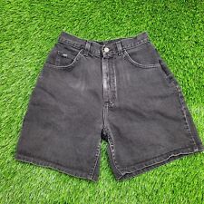 Vintage 90s LEE High-Waist Jeans Shorts Women 2/3 5-inch Inseam Faded Black Gray picture