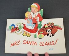 Vintage Pop-Up Christmas Card Rust Craft Greeting Card 1952 Mother Santa picture