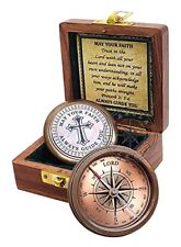 Trust in The Lord with All Your Heart - Proverb 3 5-6 Quote Brass Compass wit... picture