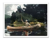 Winslow Homer THE NORTH WOODS 1878 Vintage Fishing Painting Art Print 17x22
