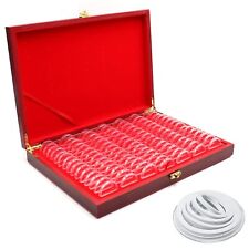 100 Pieces 30mm Wooden Coin Holder Case, Coin Collection Box Coins Display St... picture