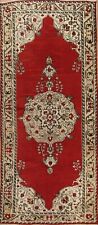 Semi-Antique Anatolian Turkish 10 ft. Runner Red Rug 4x10 Hand-knotted Wool picture