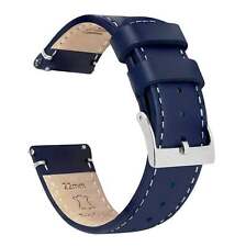 Navy Blue Leather Linen Stitching Watch Band Watch Band picture