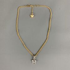 VERSACE Silver Gold Medusa Head Metal Pendant Chocker Necklace picture