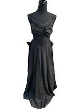 Vintage 1930s Fashion Originators Guild Black Ruffle Taffeta Maxi Evening Gown S picture