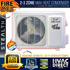 24K BTU 23 SEER 2-3 Zone Stealth AC Cooling & MAX Heat Pump Mini-Split Condenser picture
