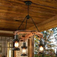 Farmhouse Chandelier Wood Anchor Chandelier Hanging Rustic 3 Lights Ceiling Lamp picture
