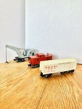 Marx Trains Vintage O-Gauge Operating Car & Caboose & Crane Read Very Used picture