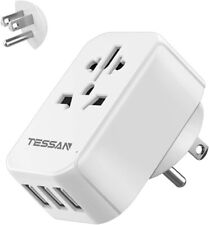 UK to US Adapter TESSAN European to US Plug Adapter with 3 USB, Type B UK to US picture