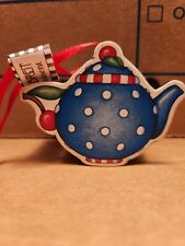 Mary Engelbreit Trinket Box Ornament Blue Teapot picture