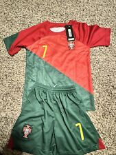 Portugal World Cup Ronaldo #7 Soccer Jersey and Shorts  Kids size 22 /6-7yr Old picture